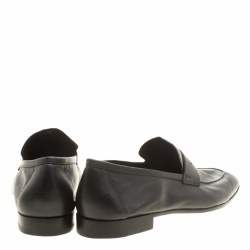 Pre Owned Berluti Black Leather Penny Loafers Size 42.5