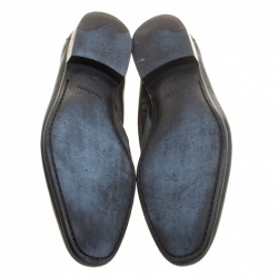 Pre Owned Berluti Black Leather Penny Loafers Size 42.5