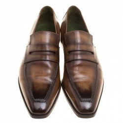 Pre Owned Berluti Brown Leather Andy Penny Loafers Size 42.5