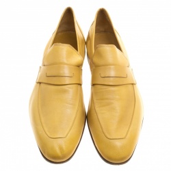 Pre Owned Berluti Yellow Leather Lorenzo Loafers Size 42.5