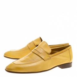 Pre Owned Berluti Yellow Leather Lorenzo Loafers Size 42.5