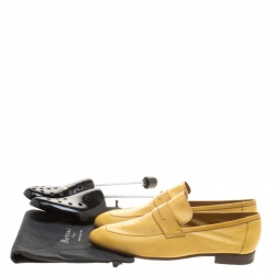 Pre Owned Berluti Yellow Leather Lorenzo Loafers Size 42.5