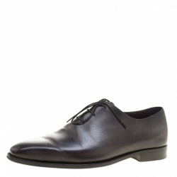 Berluti Shadow Grey Leather Alessandro Oxfords Size 42.5