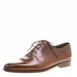 Berluti Brown Leather Lace Up Oxfords Size 43