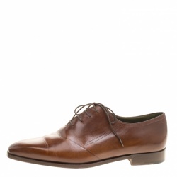 Berluti Brown Leather Lace Up Oxfords Size 43
