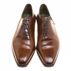 Berluti Brown Leather Lace Up Oxfords Size 43