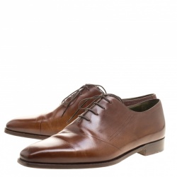 Berluti Brown Leather Lace Up Oxfords Size 43