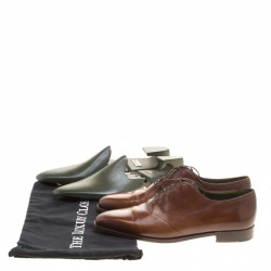 Berluti Brown Leather Lace Up Oxfords Size 43