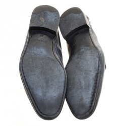 Pre Owned Berluti Oxford Blue Leather Lorenzo Loafers Size 42.5