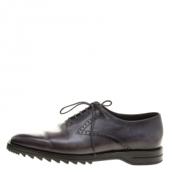 Berluti Two Tone Grey Leahter Lace Up Oxfords Size 42.5