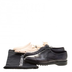 Berluti Two Tone Grey Leahter Lace Up Oxfords Size 42.5