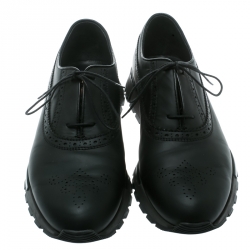  Berluti Black Brogue Leather Fast Track Sneakers Size 41