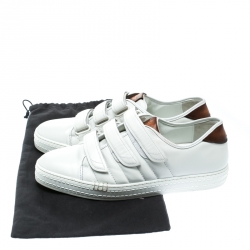Berluti White Leather Playfield  Velcro Sneakers Size 43.5
