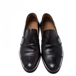 Pre Owned Berluti Black Leather Loafers Size 43