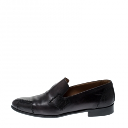 Pre Owned Berluti Black Leather Loafers Size 43