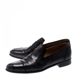 Pre Owned Berluti Black Leather Loafers Size 43