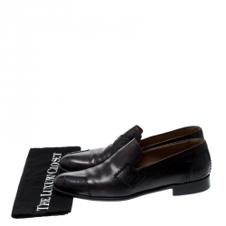 Pre Owned Berluti Black Leather Loafers Size 43