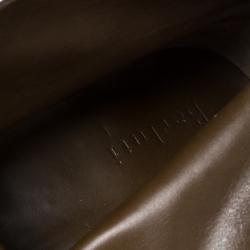 Pre Owned Berluti Olive Green Leather Lace Up Desert Boots Size 42.5