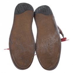 Pre Owned Berluti Brown/Black Leather Playtime High Top Sneakers Size 43