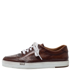 Pre Owned Berluti Brown Ombre Leather Playtime Low Top Sneakers Size 43