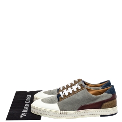 Pre Owned Berluti Multicolor Suede And Leather Low Top Sneakers Size 43.5