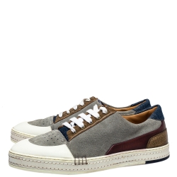 Pre Owned Berluti Multicolor Suede And Leather Low Top Sneakers Size 43.5