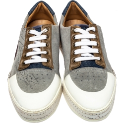 Pre Owned Berluti Multicolor Suede And Leather Low Top Sneakers Size 43.5