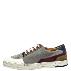 Pre Owned Berluti Multicolor Suede And Leather Low Top Sneakers Size 43.5