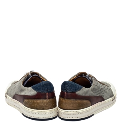 Pre Owned Berluti Multicolor Suede And Leather Low Top Sneakers Size 43.5