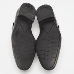 Berlutti Black Leather Monk Strap Oxfords Size 44.5