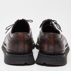 Pre Owned Berluti Brown Brogue Leather Lace Up Oxfords Size 43.5