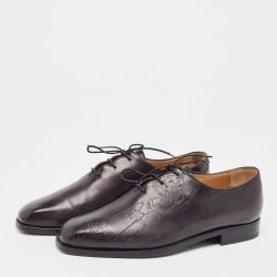 Berluti Black Galet Scritto Leather Alessandro Oxfords Size 40