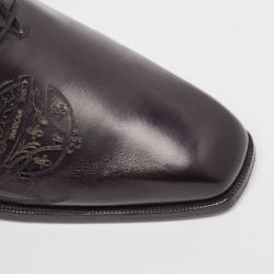 Berluti Black Galet Scritto Leather Alessandro Oxfords Size 40