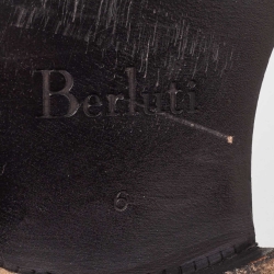Berluti Black Galet Scritto Leather Alessandro Oxfords Size 40