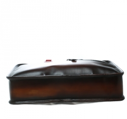 Pre Owned Berluti Dark Brown Ombre Leather Un Jour Venezia Briefcase