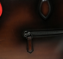 Pre Owned Berluti Dark Brown Ombre Leather Un Jour Venezia Briefcase