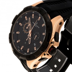Bernhard H. Mayer Black Rose Gold Plated Steel Victor Chronograph Men's Wristwatch 50 mm