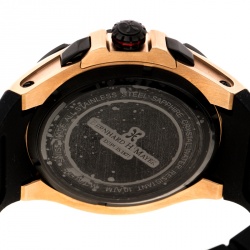 Bernhard H. Mayer Black Rose Gold Plated Steel Victor Chronograph Men's Wristwatch 50 mm
