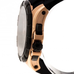 Bernhard H. Mayer Black Rose Gold Plated Steel Victor Chronograph Men's Wristwatch 50 mm