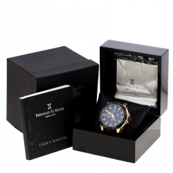 Bernhard H. Mayer Black Rose Gold Plated Steel Victor Chronograph Men's Wristwatch 50 mm