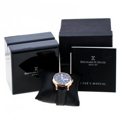 Pre Owned Bernhard H Mayer Black Rose Gold PVD Plated Stainless Steel Chronos-Rose Gold Limited Edition Men's Wristwatch 42MM