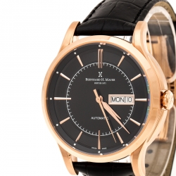 Bernhard H Mayer Black Rose Gold PVD Plated Stainless Steel Chronos-Rose Gold Limited Edition Men's Wristwatch 42MM