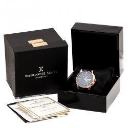 Bernhard H Mayer Black Rose Gold PVD Plated Stainless Steel Chronos-Rose Gold Limited Edition Men's Wristwatch 42MM