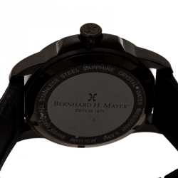 Bernhard H. Mayer Black PVD Coated Stainless Steel Drift Glider Men's Wristwatch 44 mm