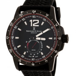 Bernhard H. Mayer Black PVD Coated Stainless Steel Drift Glider Men's Wristwatch 44 mm