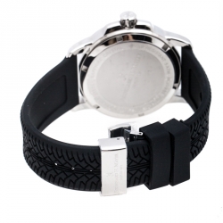 Bernhard H. Mayer Blue Stainless Steel Black Silicon Drift Men's Wristwatch 44 mm