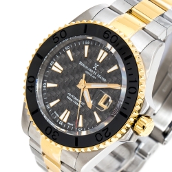 Pre Owned Bernhard H Mayer Grey Carbon Fiber Two-Tone Stainless Steel Nauticus Royale III Men's Wristwatch 45 mm