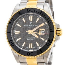 Pre Owned Bernhard H Mayer Grey Carbon Fiber Two-Tone Stainless Steel Nauticus Royale III Men's Wristwatch 45 mm