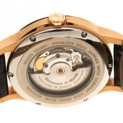 Bernhard H Mayer Black Rose Gold PVD Plated Stainless Steel Chronos-Rose Gold Limited Edition Men's Wristwatch 42MM