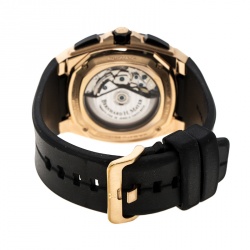 Bernhard H. Mayer Black Rose Gold Tone Exemplar Men's Wristwatch 46 mm
